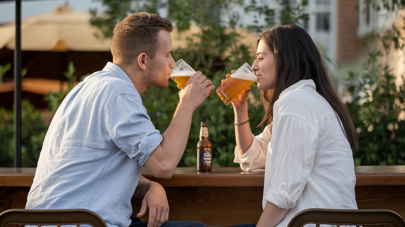 Défis d'une vie en couple sous le même toit 1 a photo of a man and a woman sitting at an outdoor 47V NstGRuGLHBsVIYHccw kqto0R5WTNGOD2qSuBAr w