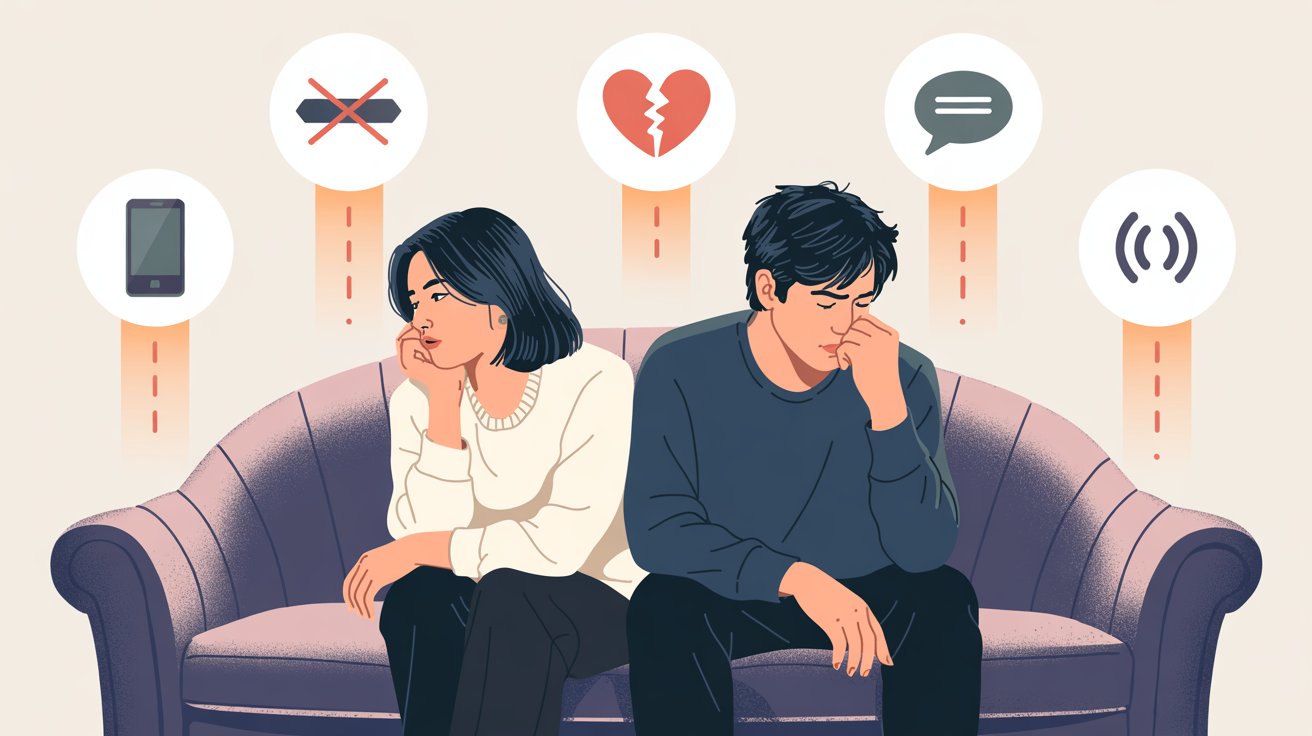 5 erreurs de communication qui sabotent votre couple et c... 8 a semi realistic digital illustration